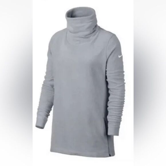 Nike Womens Therma Fleece Dri-Fit Tunic Training Top Lt. Gray  AQ4690-012 - Picture 1 of 3